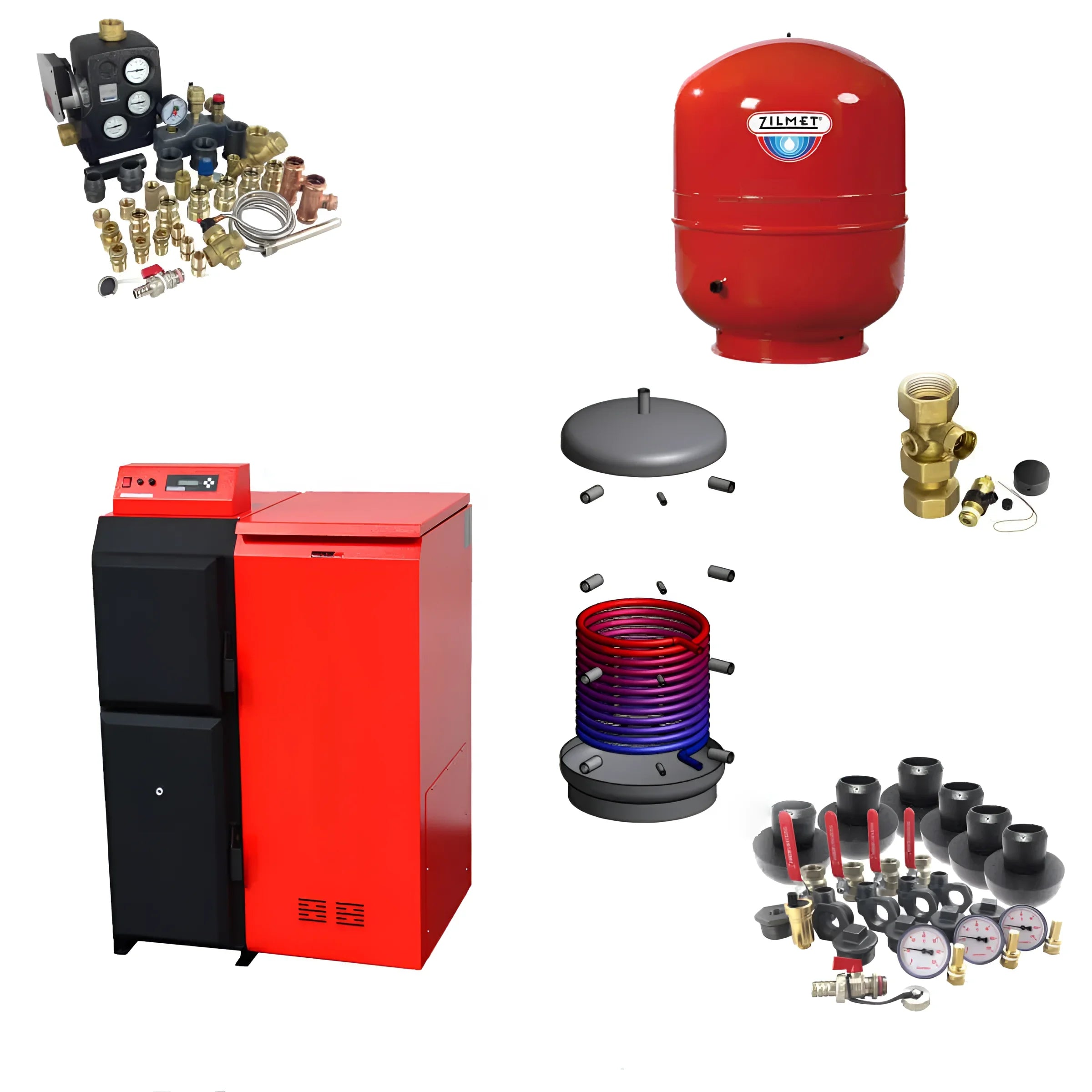 Bild zeigt Komponenten des Heizsystems im Thermoflux Pelling Komplettpaket für einfache Bedienung