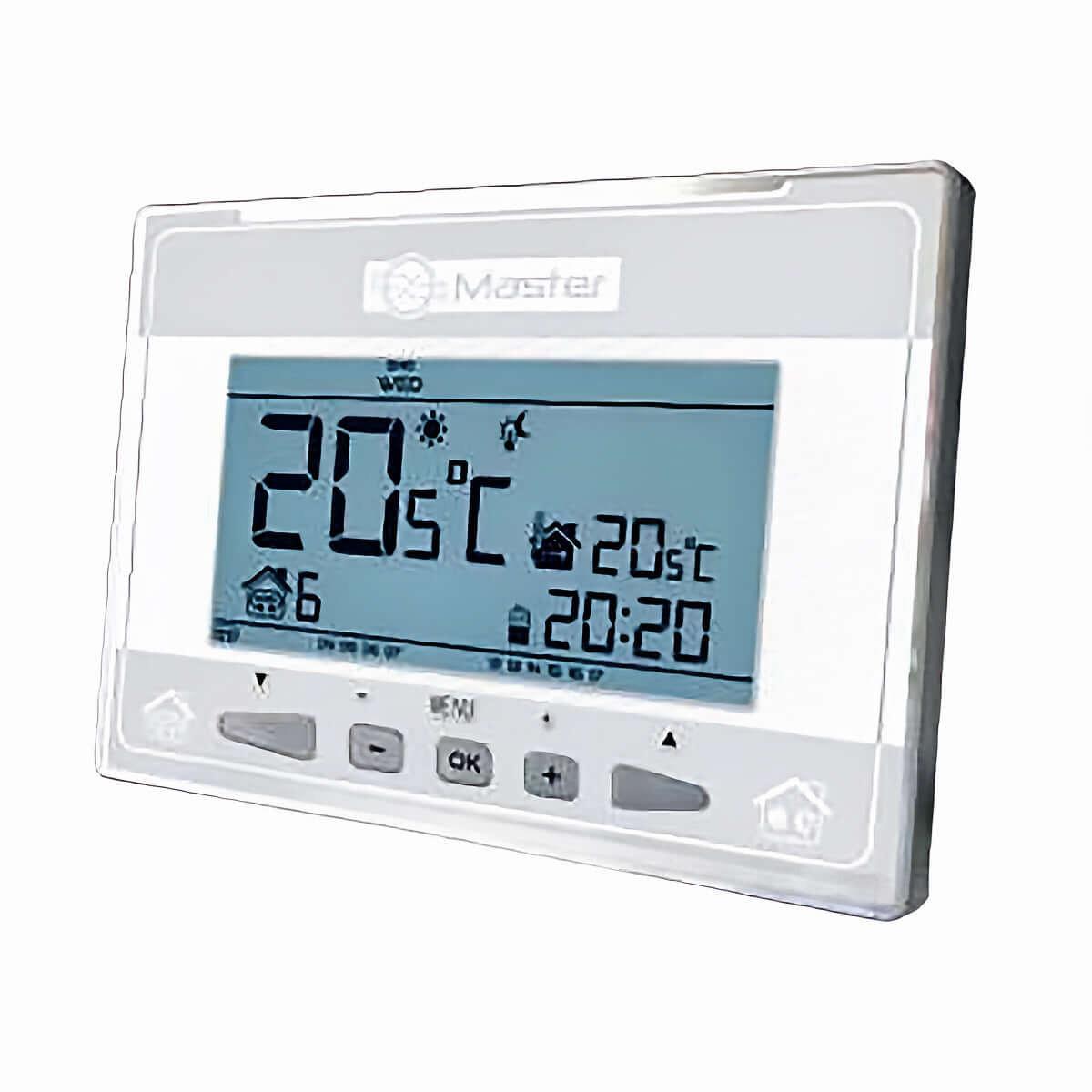 Digitaler EU-290 Aufputz Zimmerregler mit beleuchtetem Display für Temperatur und Zeit