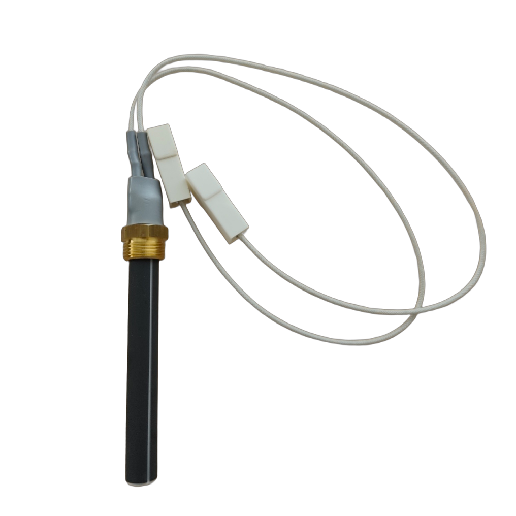 Schwarzer Keramik-Glühzünder für Pelletkessel Thermoflux Pelling Eco mit Messingfitting
