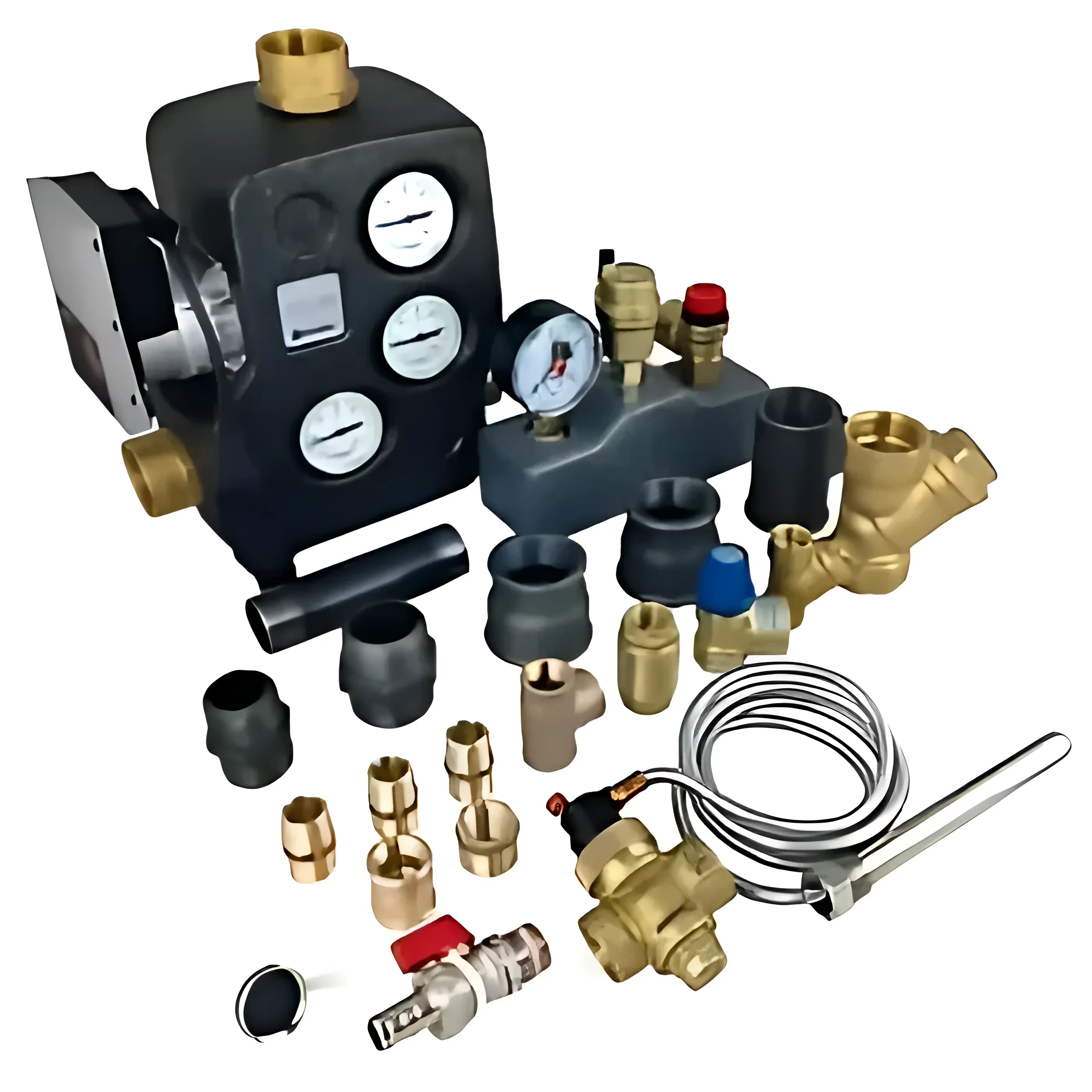 Alt-Text: Assorted plumbing und heating Komponenten für anschlusspaket attack slx profi-lambda attack mit kupfer t-stück profipress