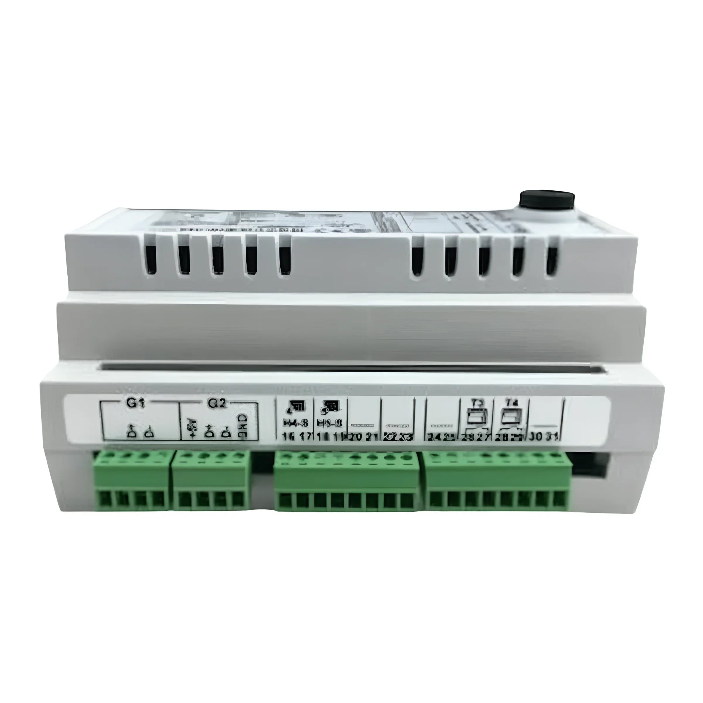 Graues elektronisches Steuergerät mit grünen Anschlussklemmen für GEMA Control