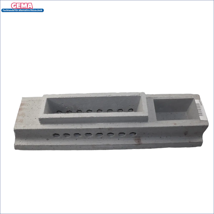 Betonblock mit zwei Vertiefungen und Belüftungsöffnungen für Düsenstein Attack SLX 40-55 kW