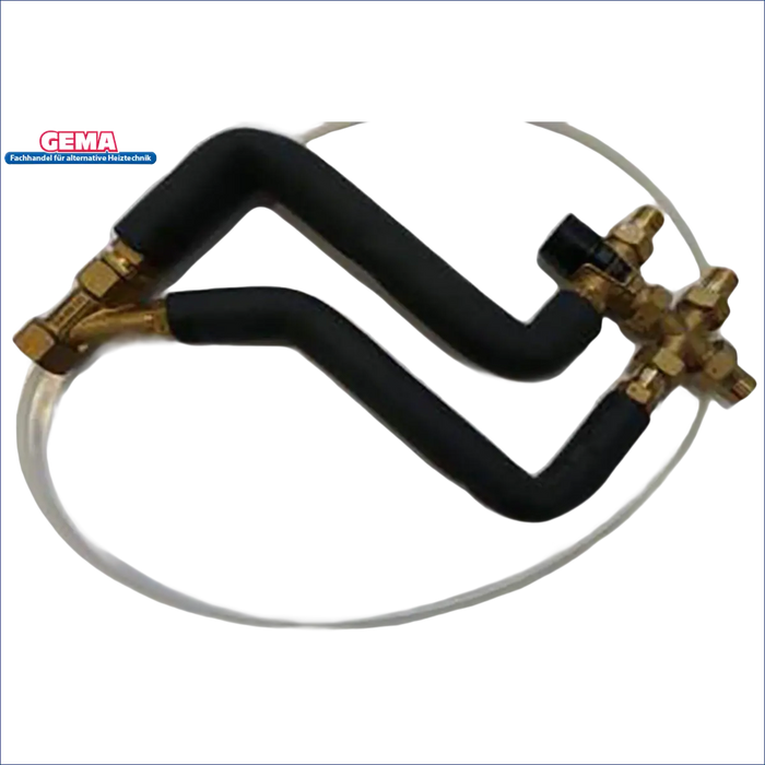 Brass fittings with insulated black tubing for LK 551 Lanzenventil HydroKit HWC