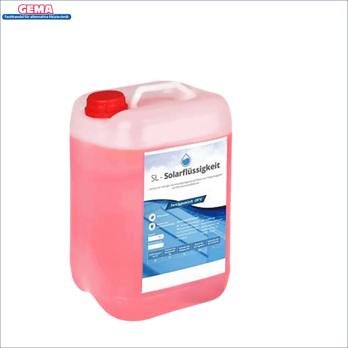 Pink Solarflüssigkeit in einem Plastikbehälter für das Produkt Solarflüssigkeit 20 Liter