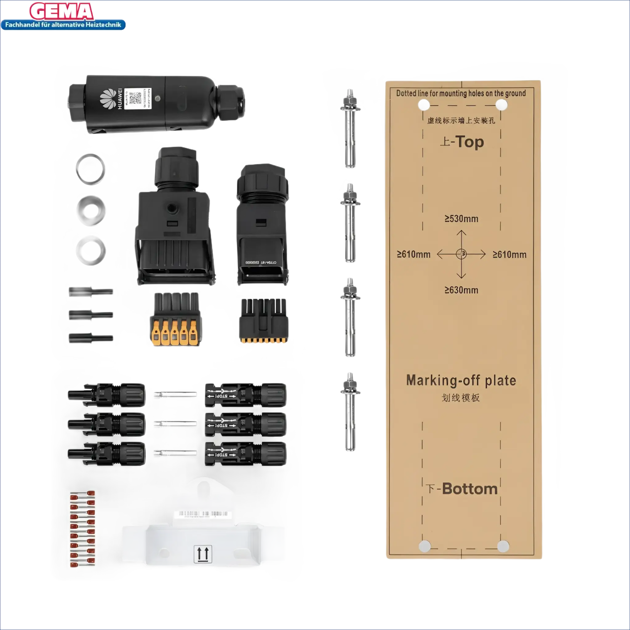 Solarmodul-Installation Kit für 10 kWp PV-Anlage mit Glas-Glas Black Frame und 15kW Speicher