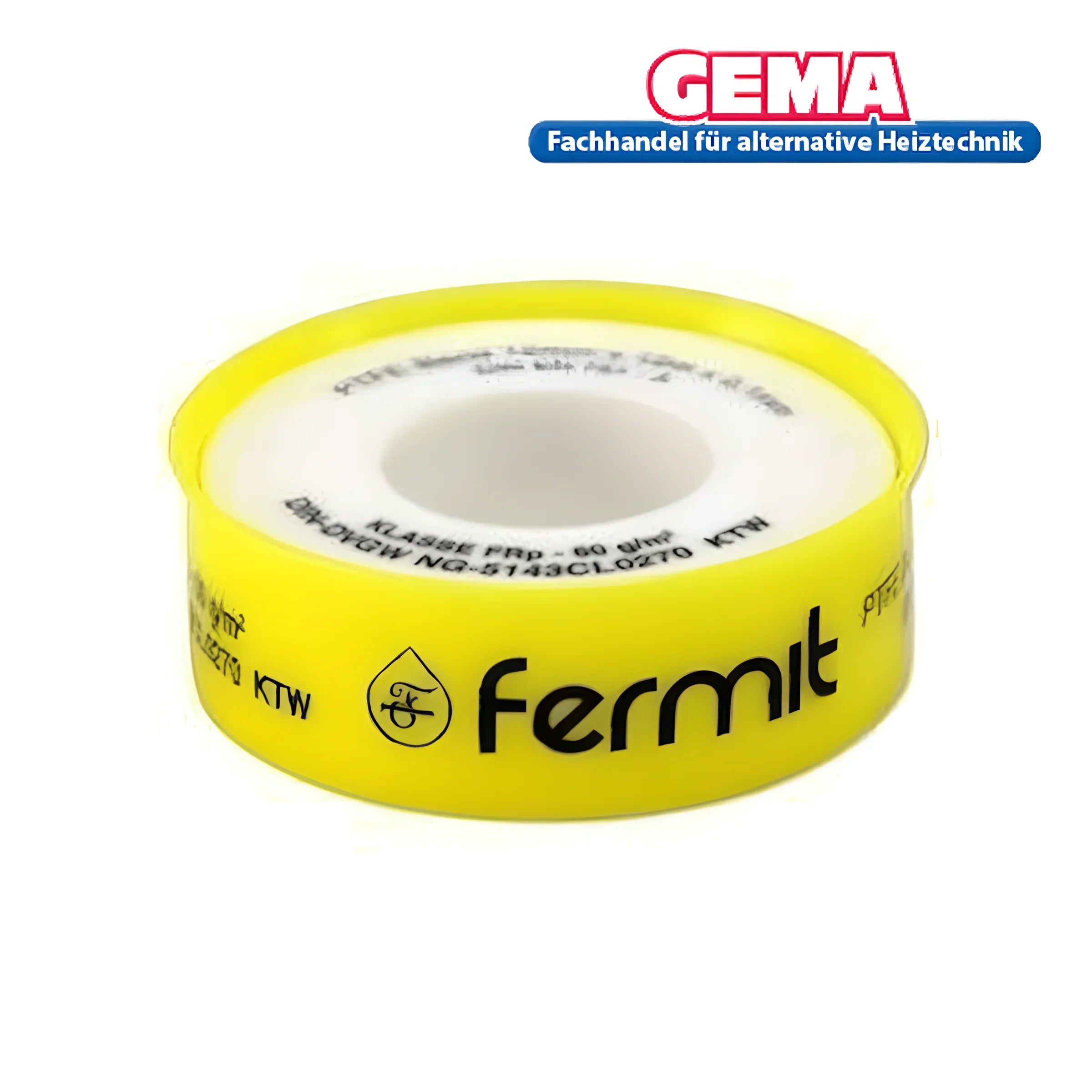 Gelbes PTFE gewindedichtband kalt- Klasse FRp für Boiler, 12mm x 12m