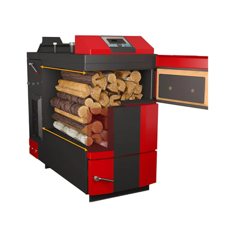 Holzvergaser Attack DPX Profi 80 kW – Effizienter Heizkessel für große Gebäude.