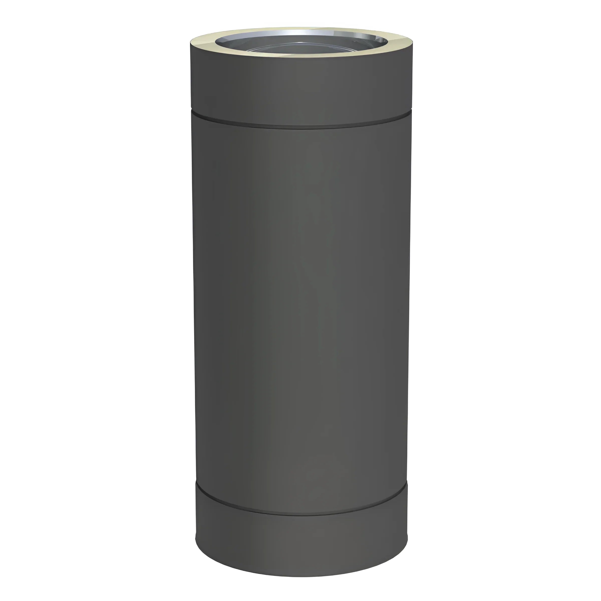 Graue zylindrische Abfalltonne DW Neo 150 schwarz für modernes Design und anspruchsvolle Anwendungen