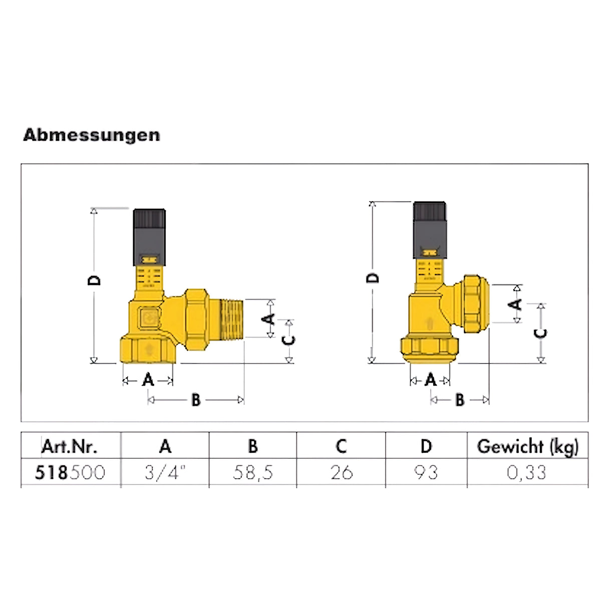Regulējams diferenciālā spiediena samazināšanas vārsts ar grādu skalu