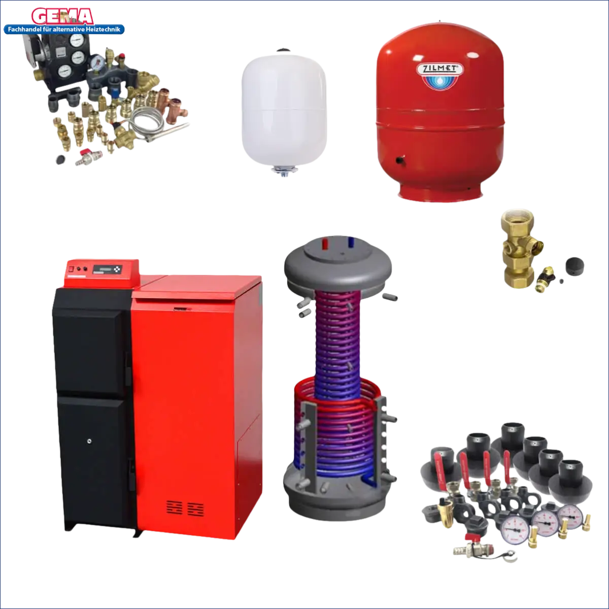 Heizungssystemkomponenten des Thermoflux Pelling 35/150 mit Hygienespeicher und 2 WT