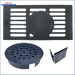 Schwarzer Metallablaufdeckel für Thermoflux Pelling 35/150 mit Hygienespeicher