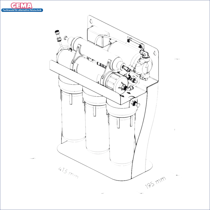 Reverse Osmose Wasserfiltrationssystem für die Umkehrosmoseanlage Pure Aquacalcium