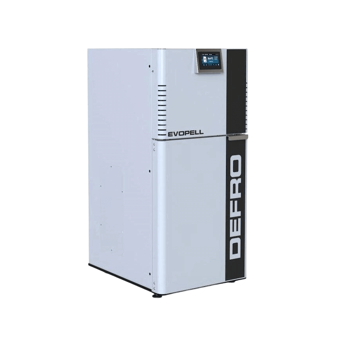Weiße und schwarze Pelletkessel Evopell 8 kW – Effizient und modern