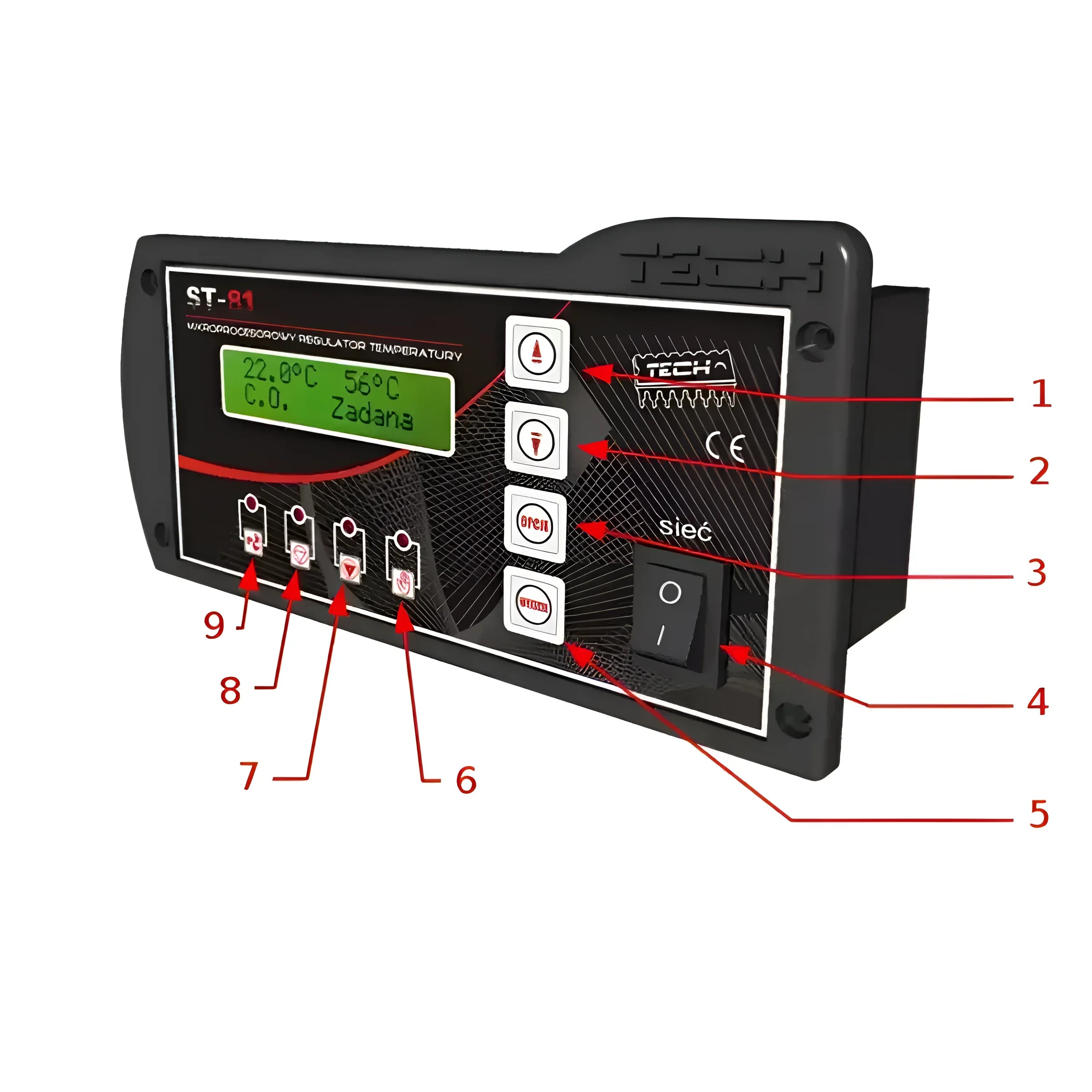 Blacktermostat mit display und tasten für europäische eu-81 temperaturregler, hochwertige technische ausstattung