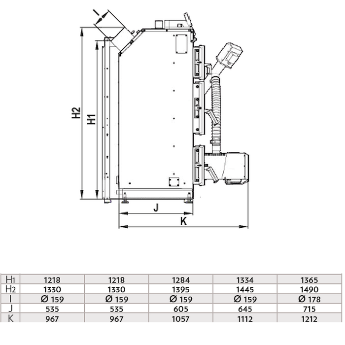 Defro Komfort Ekopell 25 kW mit Scheitholzfunktion