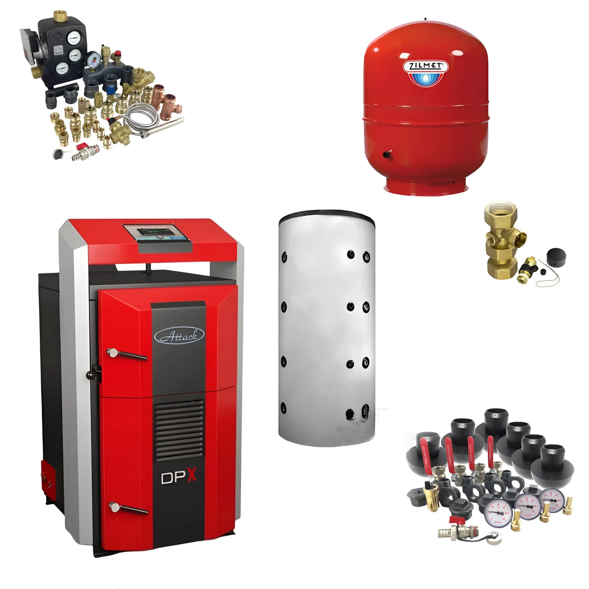 Holzvergasungskessel Attack DPX 15 kW Komplettpaket mit Pufferspeicher.