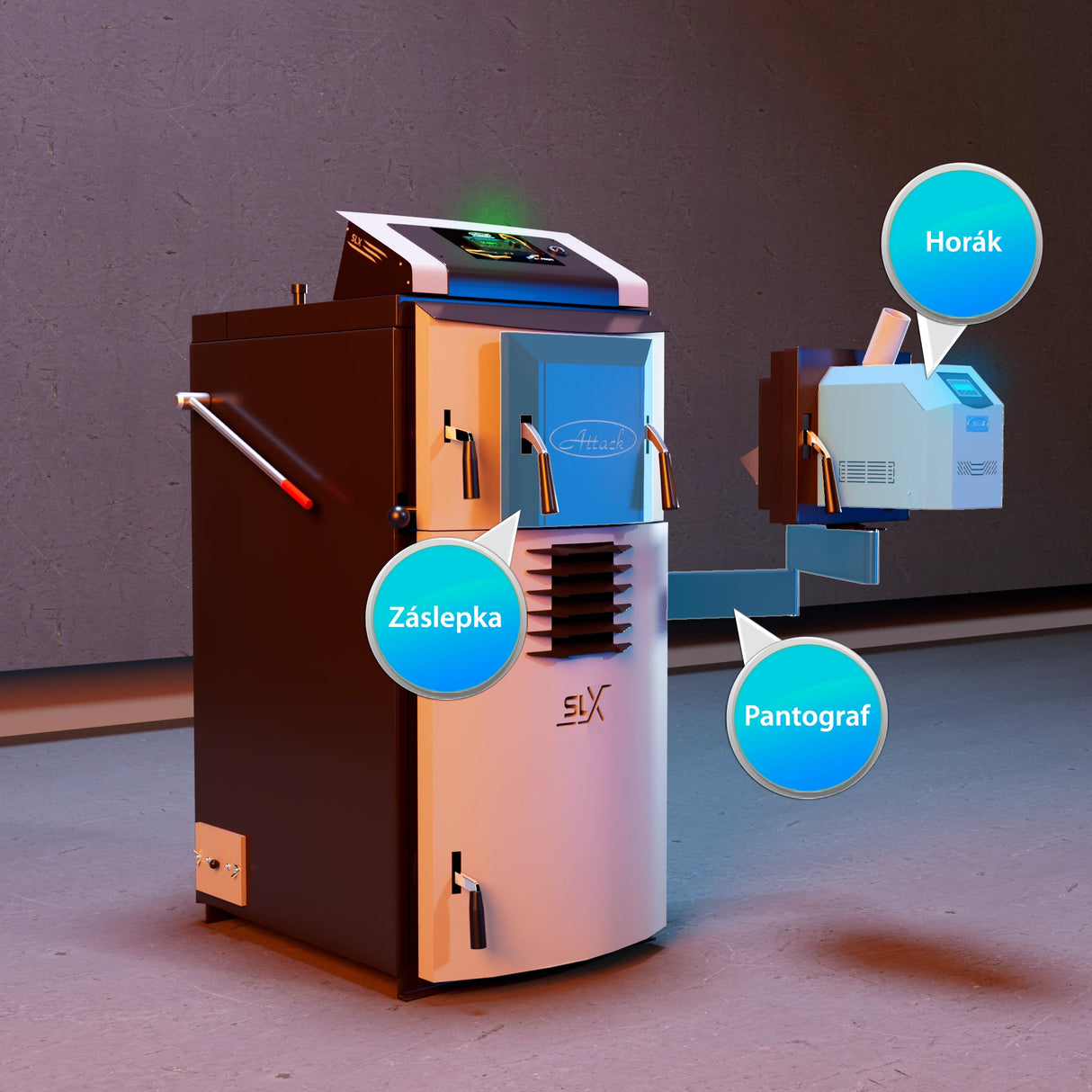 Kocioł dwufunkcyjny Attack SLX 20 kW – drewno i pellet – wydajny & uniwersalny