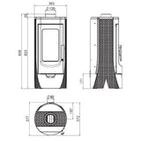 Chimenea de diseño Plamen Tara de hierro fundido, independiente del aire ambiente