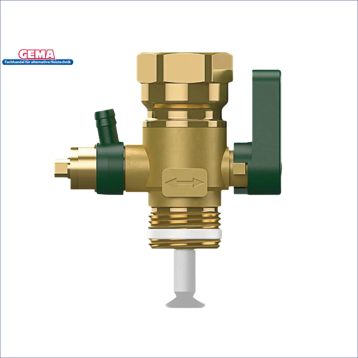 Brassenschlauchventil mit grünen Akzenten für Thermoflux Pelling 25/135 mit Hygienespeicher