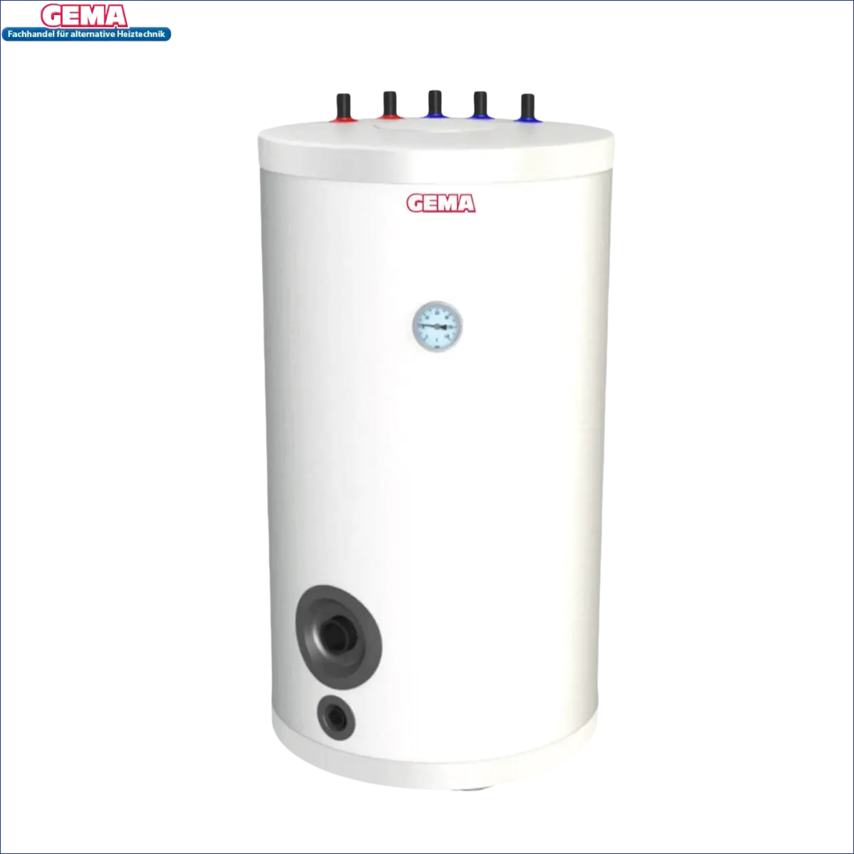 Weiße zylindrische Brauchwasserspeicher 150 L mit Incoloy 825 Heizstab und Anschluss Vorlauf