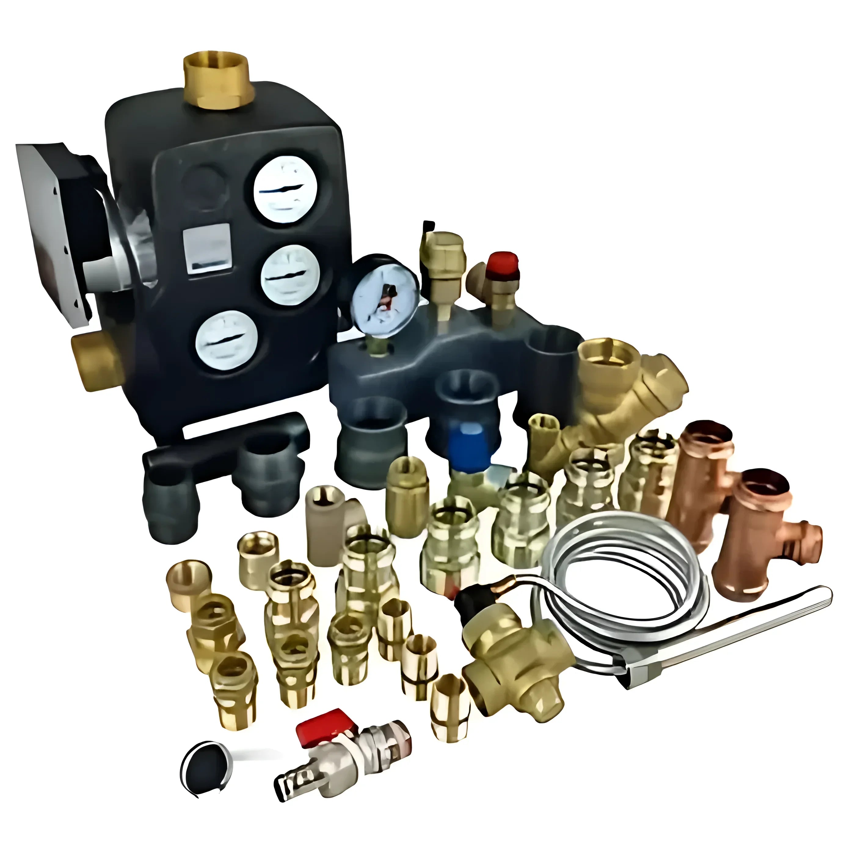 Plumbing and heating component assortment for anschlusspaket attack dpx with profipress rotguß