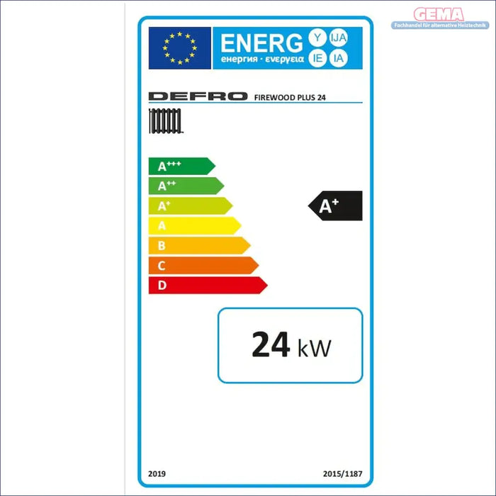 Energieeffizienzlabel für DEFRO FIREWOOD PLUS 24 offen Festbrennstoffkessel
