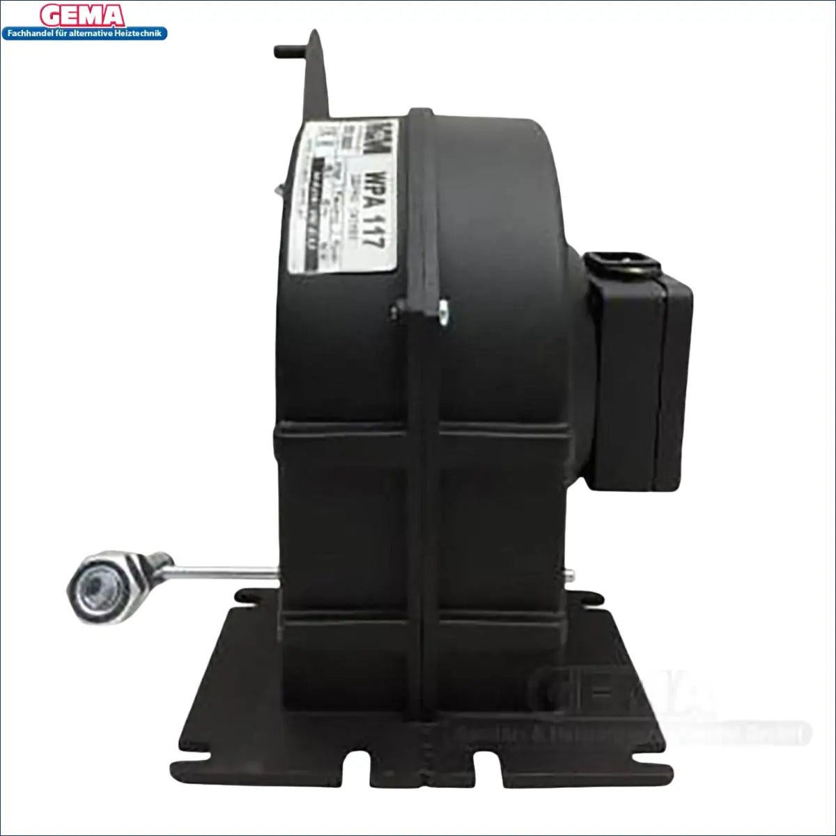 Schwarzer Gebläsemotor für Code WPA 117 Defro mit elektronischer Steuerung optima komfort plus