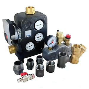 Plumbing manifold mit Fernanzeigen, Teil des Komplettpaket thermoflux Pelling, für einfache Bedienung und verbrennung gewährleistet