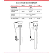 Elektro - Heizstab INCOLOY 825 2 | 3 kW - GEMA Shop