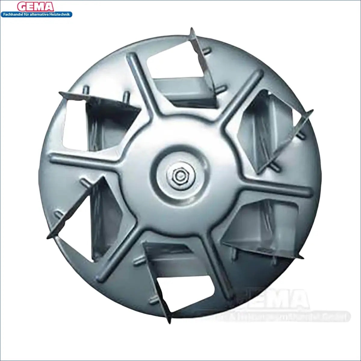 Silbermetall-Lüfterrad für Festbrennstoffkessel Irleh Plus Sen80-2 230V 50Hz