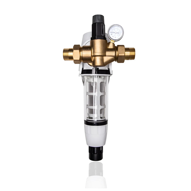 Mājas ūdens filtrs pretplūsmas filtrs AQMOS 1 colla ar spiediena regulatoru un manometru - GEMA Shop