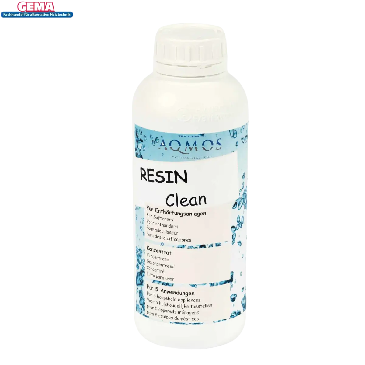Weiße Flasche mit Resin Clean für leistungsstarken Ionenaustauscher in Boilers