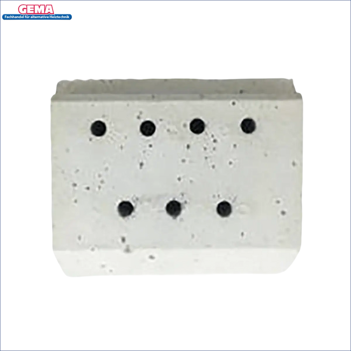 Rechteckiger Betonblock mit Löchern für Keramiksteine in Pelletbrenner Ecofire E+ und ES+