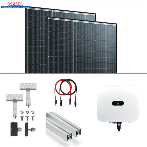 6 kWp PV-Anlage: Trina 440Wp Solarplatten ☀️, Huawei Hybrid Wechselrichter 🔋, Montagematerial und Kabel.