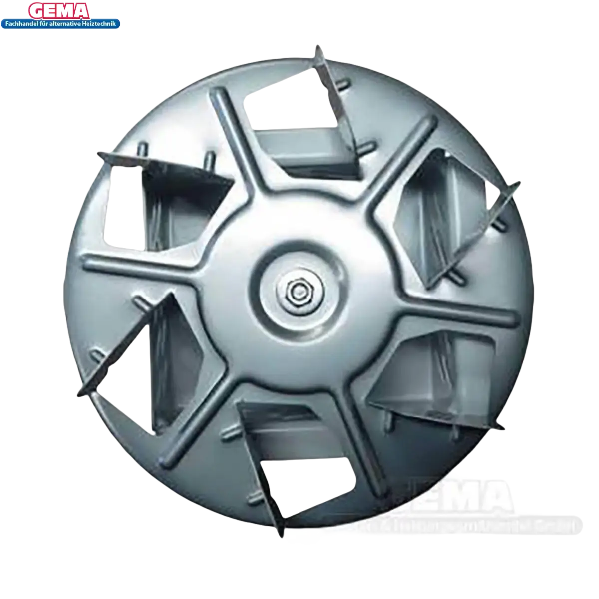 Silbermetall-Lüfterrad für Festbrennstoffkessel Irleh Plus Sen80-2 230V 50Hz