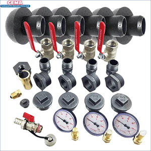 Plumbing manifold mit Ventilen und Fittings für Thermoflux Pelling 25/75 plus Hygienespeicher mit großzügigem Vorratsbehälter