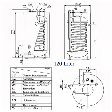 Trinkwasserspeicher Warmwasserspeicher mit Heizstab - GEMA Shop