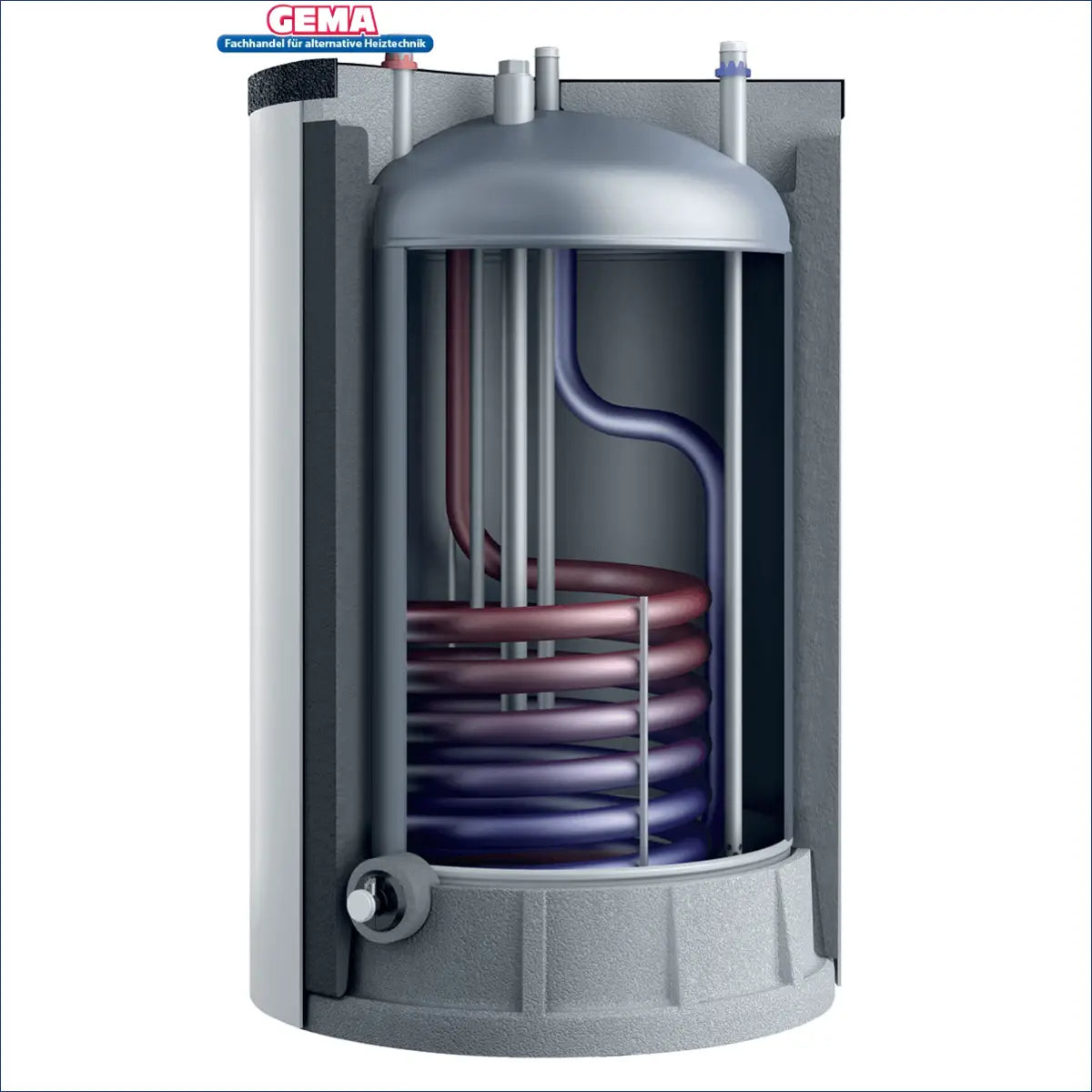 Cutaway-Ansicht des Vaillant uniSTOR plus | VIH R 120/6 B mit internem Rohr und maximalem Betriebsdruck