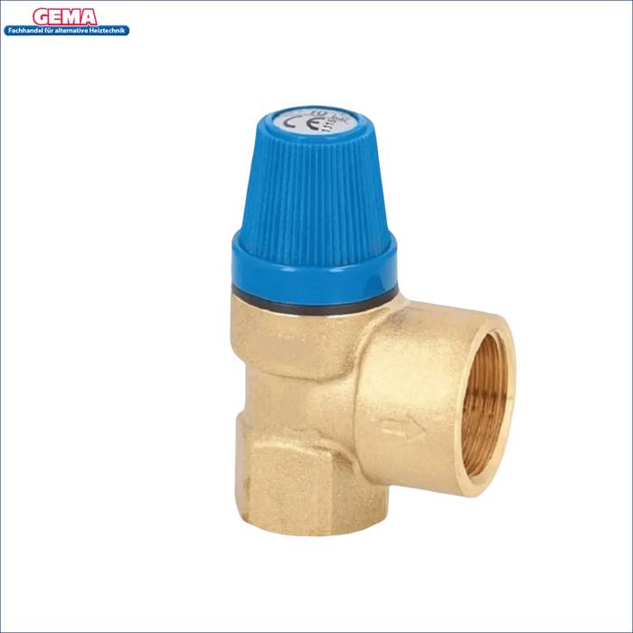 Brassdruckreduzierventil mit blauer Einstellknopf für Warmwasserspeicher 100 Liter